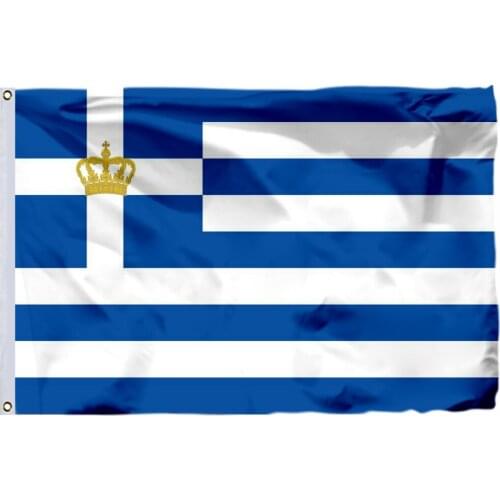 Greece Kingdom Naval Flag 150X90cm (3x5FT) 120g 100D Polyester Double Stitched High Quality Free Shipping