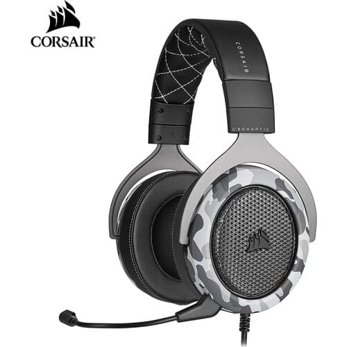 Corsair HS60 Haptic Stereo Gaming Headset with Haptic Bass, Memory Foam Earcups,Removable Microphone,Windows Sonic Compatible PC