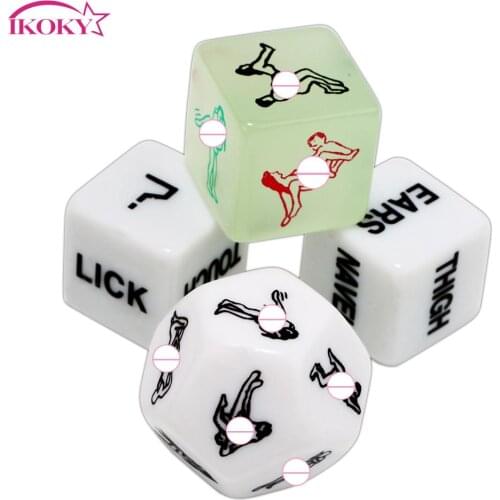 IKOKY Sex Dice Cheap Adult Games Crap Sex Toys for Couple Humour Gambling Funny 4 pcs/set 12 Sides Erotic Toys