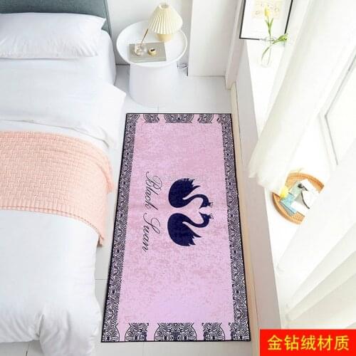 Under The Bed Carpet Bedroom Girl Full Room Princess Bedside Blanket Gold Diamond Velvet Floor Mats Home Living Room