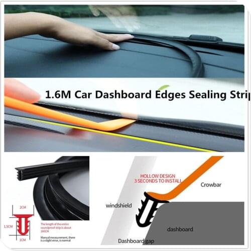 UType 1.6M Car Dashboard Strip Front Windshield Sealing Rubber Strips for MAN BYD Mini Maruti Suzuki Jaguar Fiat Polaris