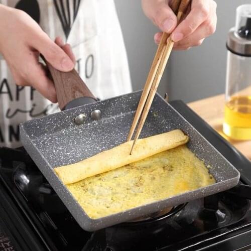 Melaleuca Coat Japanese Aluminum Alloy Tamagoyaki Omelette Pan Non-stick Frying Pan Fry Egg Pan Pancake Pot Cookware 15x18cm