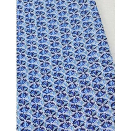 Meter Blue Geometry Diamond Lattice Mysterious Looking Dazzle Plain 100% Cotton Fabric DIY sewing Clothing Tissue Telas