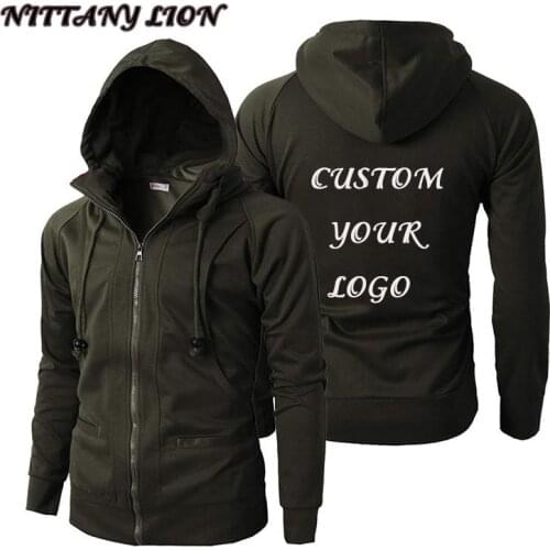 Custom Brand Logo Mens Plus Size Hoodie Jacket Daily Sports Weekend Active Casual Sweatshirts Long Sleeve Fall Winter Spring