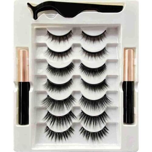 7Pair Magnetic Eyelashes Set Full Strip Natural Cilia False Eyeliner Volume Thick Synthetic Eye Lashes Makeup Waterproof Product
