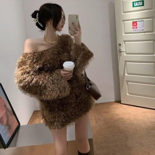 YUZACDWX 2020 Winter New Fashion Warm V-Neck Female Sweater Casual Solid Color Slim Simple Pullover