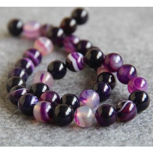 New For Necklace&Bracelet 10mm Multicolor Natural Purple Onyx Beads Round DIY Loose Carnelian Jewelry Accessory Parts 15inch