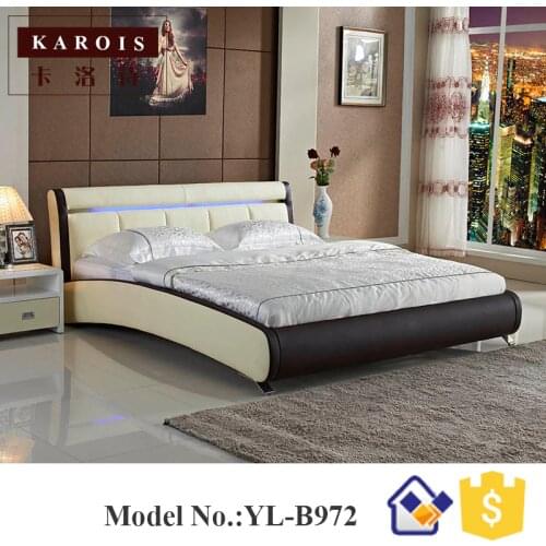 Modern minimalist bedroom bed bedroom set furniture white luxury faux leather bed,china bedroom furniture