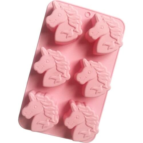 Spot wholesale Unicorn 6 pony silica gel cake mold manual DIY Chocolate Mold XG231