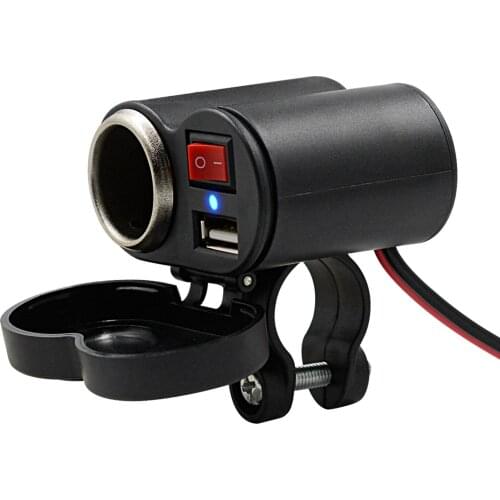 1 set Motorcycle Mobile Phone Charger Digital Display Voltage 5V 2.1A Aluminum Alloy Waterproof Car USB with Power Off Switch
