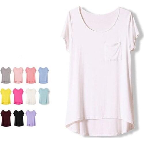 Plus size women shirts,comfortable sorft casual cotton shirts with pocket,black white red pink Top Short Sleeve Shirts