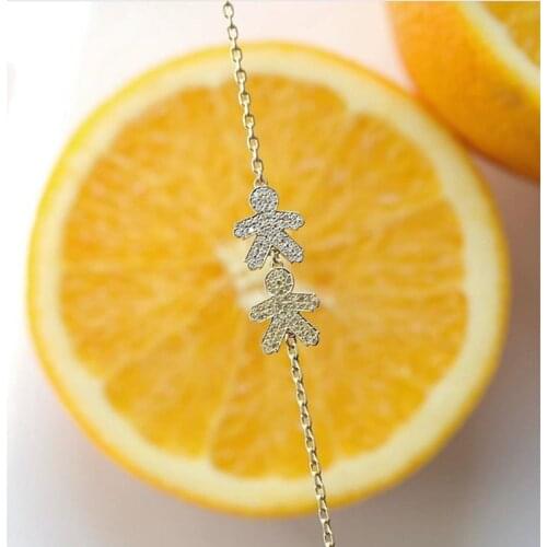 925 Sterling Silver Lady cute jewelry boy girl Bracelet Geoma Style Jewelry Bracelet femme pulseira feminina plata 925 para muje