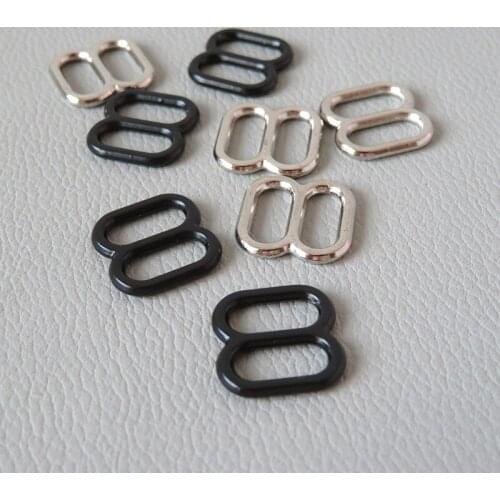 10Pcs 10mm Webbing Straps Metal Buckle Slider For Bag Accessory Adjuster Belt Loop Hardware Dog Cat Collar Garment Sewing Clasp