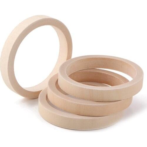 10pcs/lot Wholesale Price 7*1.4cm Plain Unfinished Wooden Bangle Handmade DIY Natural Wooden Bangles Bracelets