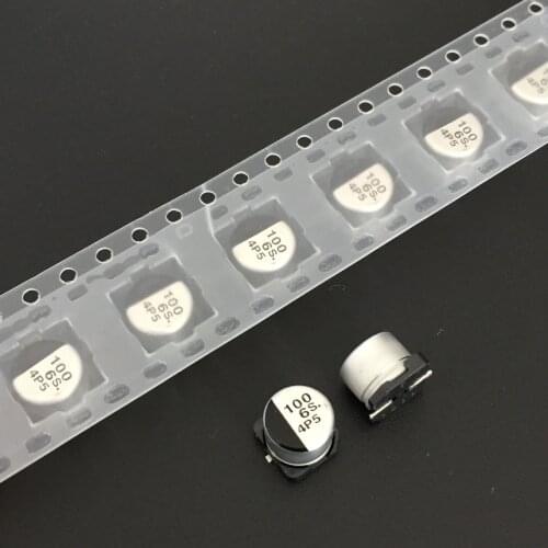 100pcs 100uF 6.3V S series 6.3x5.4mm Original 6.3V100uF SMD Aluminum Electrolytic Capacitor