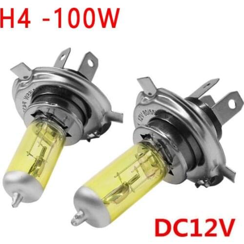 2pcs Car Amber Light H4 Halogen Bulb Headlight Kit 12V 100W 6000K 1700LM Daytime Running Light DRL Lamp Car Accessories