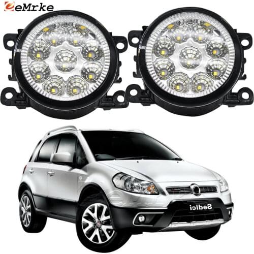 2PCS Car Styling 9-Pieces LED Fog Light Lamp for Fiat Sedici type 189 2009-2015 H11 12V Halogen Fog Lights DRL