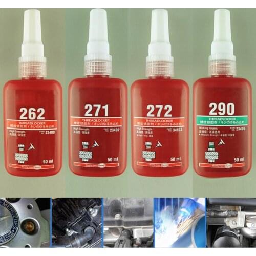 262, 271, 272, 290 50 ML Cylindrical Retainer Locking Adhesive Metal Screw Anaerobic Adhesive Thermal Strength Environment Glue