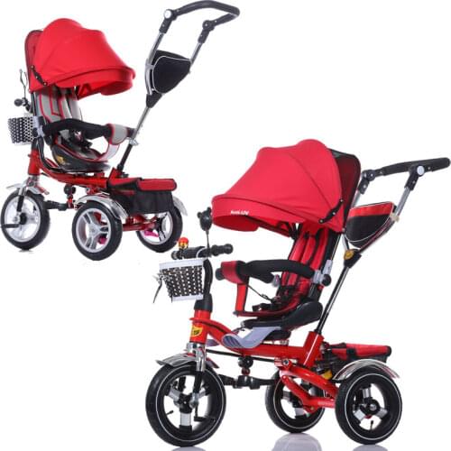 3 In 1 Foldable Children Tricycle Bike Baby Carriage Trolley Baby Stroller Pram Pushchair Three Wheels Folding Baby Buggies