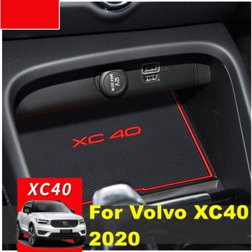 3D Rubber Mat For Volvo XC40 2020-2021 Lnterior Anti Slip Mat Door Slot Pad Cup Cushion Groove Mat Car Accessories