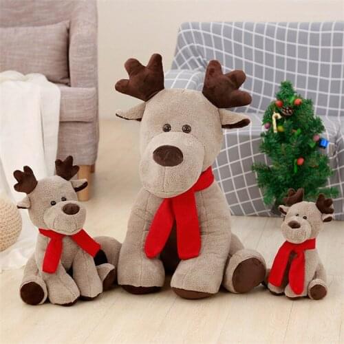5pc 28cm/38cm Plush Christmas Elk Toys Stuffed Plush Animals Deer Toys Christmas Gifts Ornament Gift For Children
