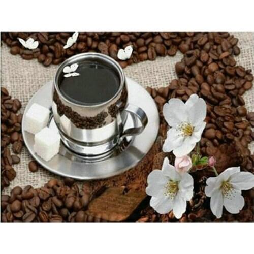 5d diy diamond painting cross stitch coffee crystal square rhinestone pictures full drill resin diamond embroidery beadwork kits