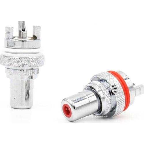 8PCS High Quality Rhodium Plated RCA Socket Phono Chassis Female HIFI AMP