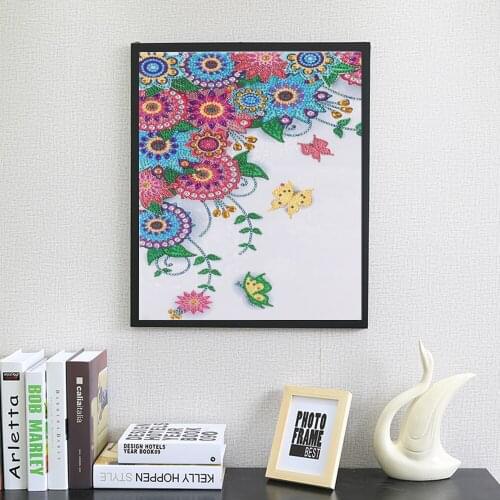 Flower Special Shaped 5D DIY Diamond Embroidery Partial Diamond Painting Needlework Rhinestone 3D Drill DIY Painting Home Decor