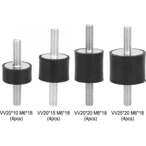 4pcs M6 Rubber Mounts Male Anti Vibration Silentblock Car Boat Bobbins