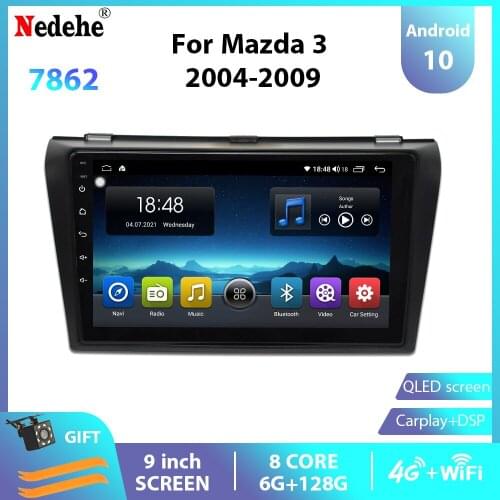 Octa core 6G+128G Android 10 Car Radio Audio Multimedia Player For MAZDA 3 2004-2009 Cars Stereo Autoradio Head Unit Carplay 4G