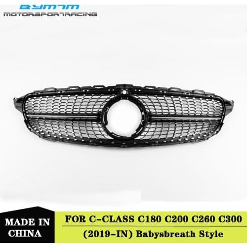 Babysbreath Style Front Bumper ABS Racing Grille For Benz W205 C180 C200 C260 C300 2019