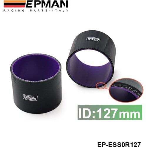 EPMAN - 5"127mm 4-Ply Silicone Intercooler Turbo Intake Pipe Coupler Hose BLACK For Audi TT S3 A3 03-06 Seat Leon EP-ESS0R127