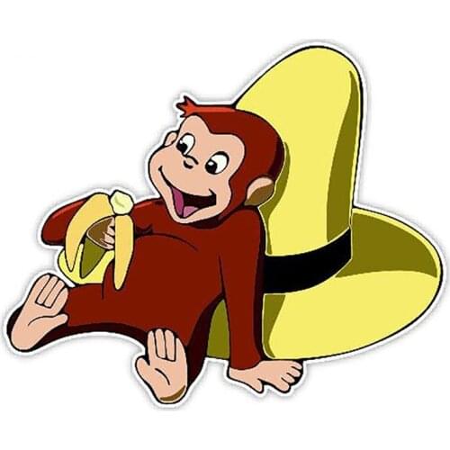 Fuzhen Boutique Decals Exterior Accessories Funny Curious George Decal Personality Car Styling Animal Car Sticker Vinyl Graphic