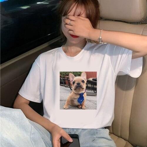 Cute Dogs Tee Shirts Summer Fashion Women Tops Tee Cartoon Print T-shirt Loose Casual Funny Tee Shirts Tumblr Clothing