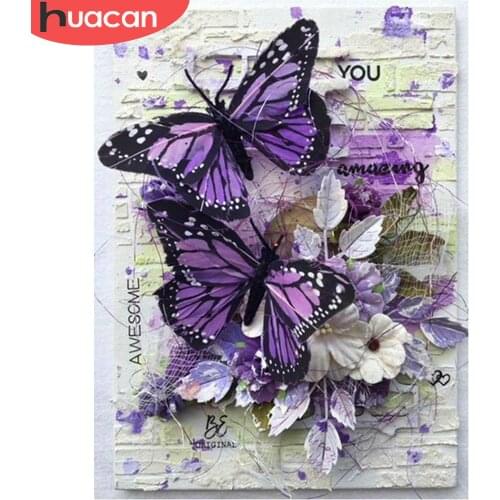 HUACAN 5d Diamond Painting New Arrivals Animal Diamond Embroidery Cross Stitch Butterfly Rhinestones Full Mosaic Home Decor