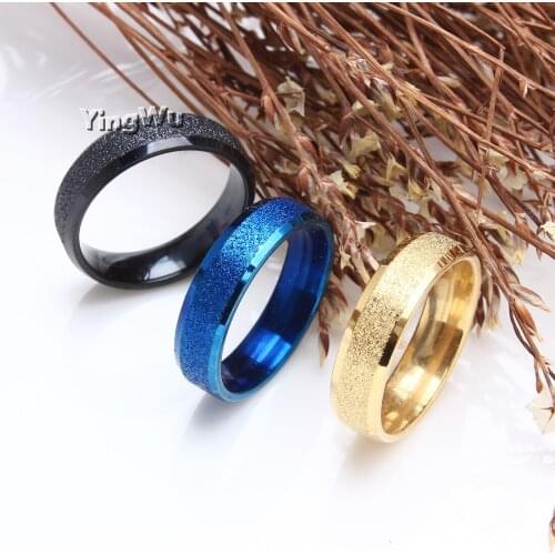 Fashion 6mm Titanium Stainless Steel Rings High Quality Wedding Engagement Frosted Rings Men Women Wholesale 30pcs