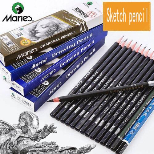 12pcs/box wooden sketch pencil set student artist sketching pencil 2H/HB/B/2B/3B/4B/5B/6B/7B/8B/10B/12B/14B