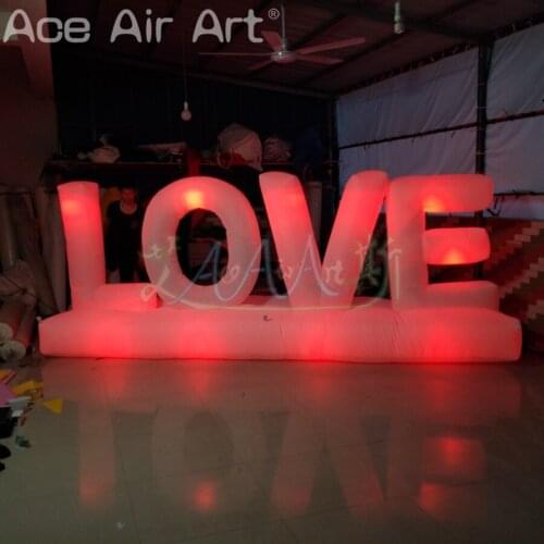 1.5m High Indoor Valentines Day Inflatable LED Light Letter "love" Night Decorations with base for parties