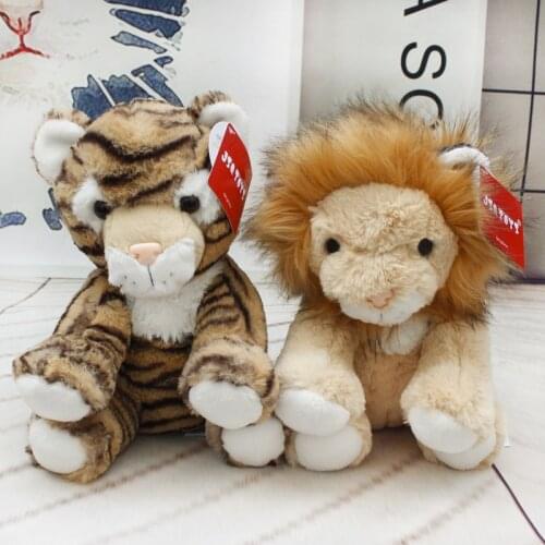 New 25cm plush Simulation tiger lion lifelike good quality Pillow Soothing doll Home decoration educational toy christmase gift