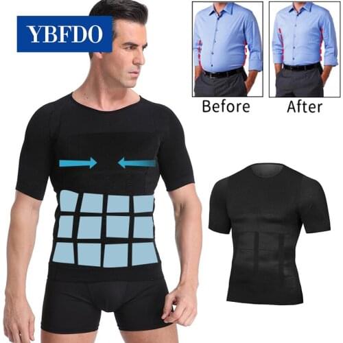 YBFDO New Mens Slimming Shaper Posture Vest Compression Shirt Weight Loss Muscle T-Shirt Waist Trainer Undershirt Workout Tank