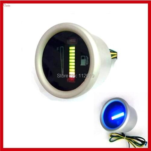 New Unversal Aluminum Case Waterproof 12v / 24v Motorcycle Car Fuel Oil Gauge Meter LED Oil Fuel level Scale Display Indicator