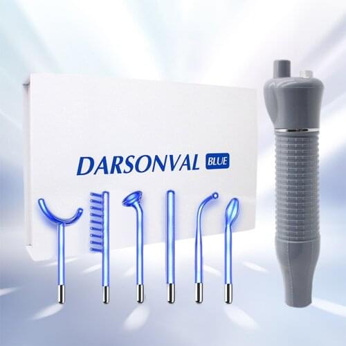 Portable High Frequency Device Machine Electrotherapy Wand Glass Tube Skin Tag Spot Acne Remover - EU Plug