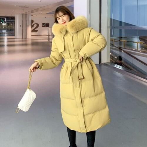 Womens Winter Down Jacket Woman Natural Fox Fur Hooded White Duck Down Coat Female Winter Parkas Thick Warm Clothing 20200517