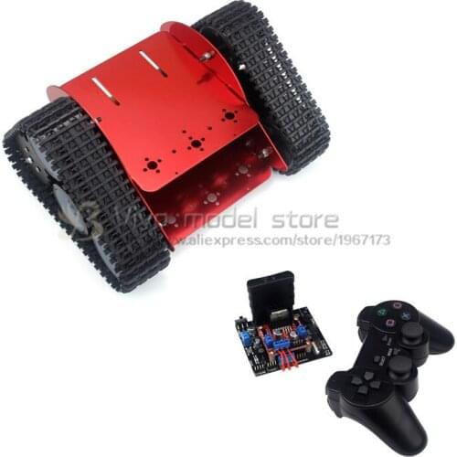 DIY wifi intelligent vehicle robot red Aluminum Tracked robot chassis RC Model tank nylon crawler chassis unassembled