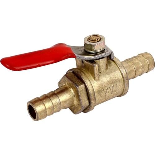 Hose Barb Inline Brass Water Oil Air Gas Fuel Line Shutoff Ball Valve