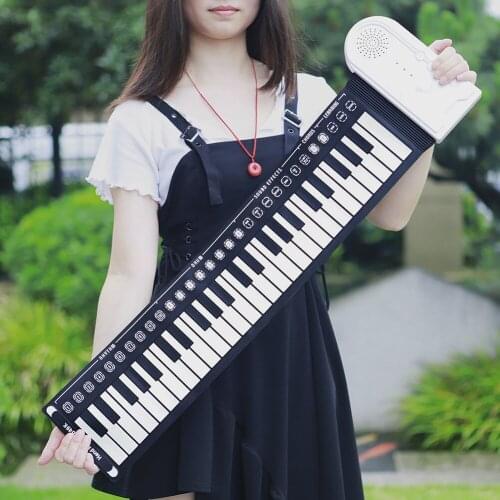 Roll Up Piano 49 Keys Silicone Portable Foldable Soft Keyboard Electronic Piano Built-in Loudspeaker Musical Instrument