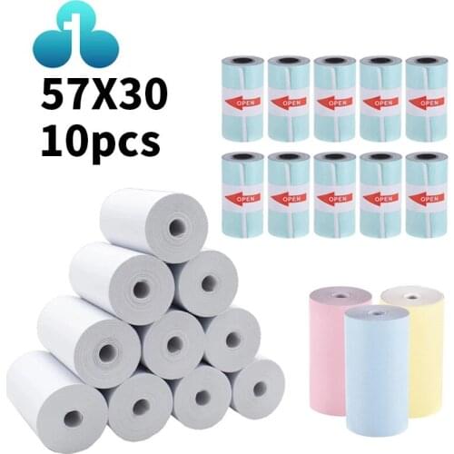 3-10 Roll Printable Thermal Paper Roll Thermal Paper 57*30mm for PeriPage A6 Thermal Printer PAPERANG C9/C15