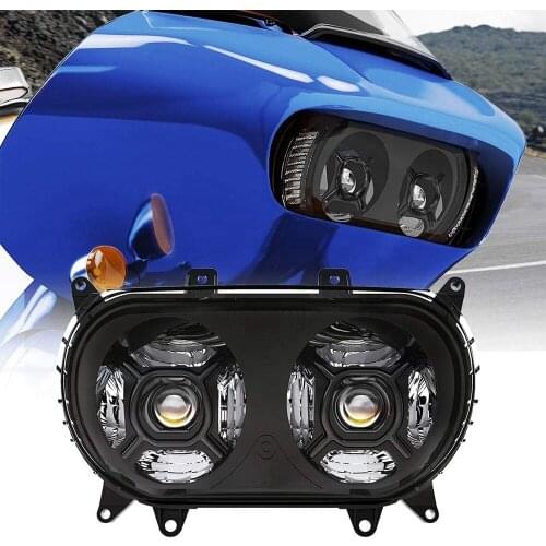 TNOOG For 2015-2020 Road Glide Headlight Led White DRL Dual Headlamp 124W Refit Motorcycle Front Driving Lights