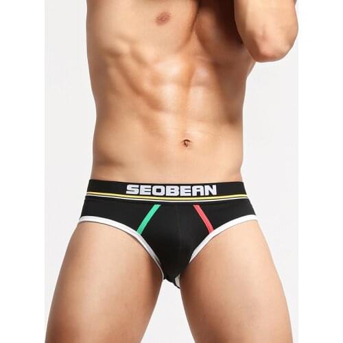 New Mens Cotton Briefs Sexy Low-Waist Underwear Male Fashion Pyjama Brief Panties Breathable Home Comfortable