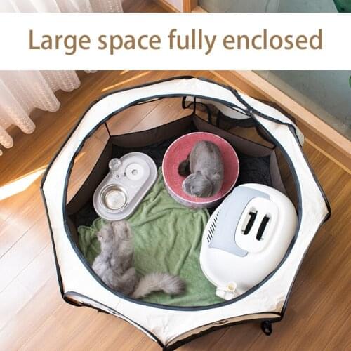Octagonal Foldable Pet Fence Oxford Cloth Scratch Resistant Puppy Kennel Cat Tent Easy Operation Indoor Pet Tent Supplies